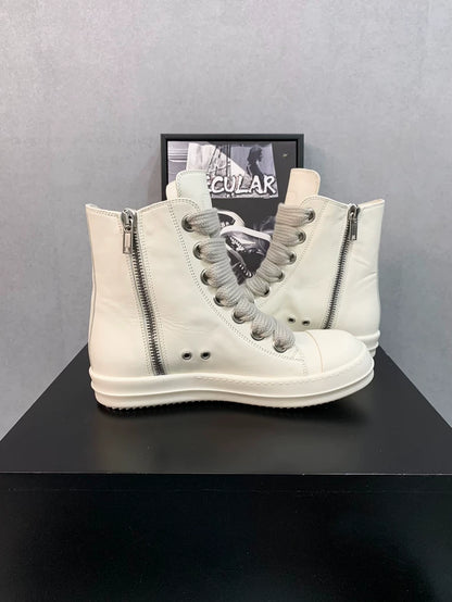 Rick Owens White High-Top Sneakers-yf