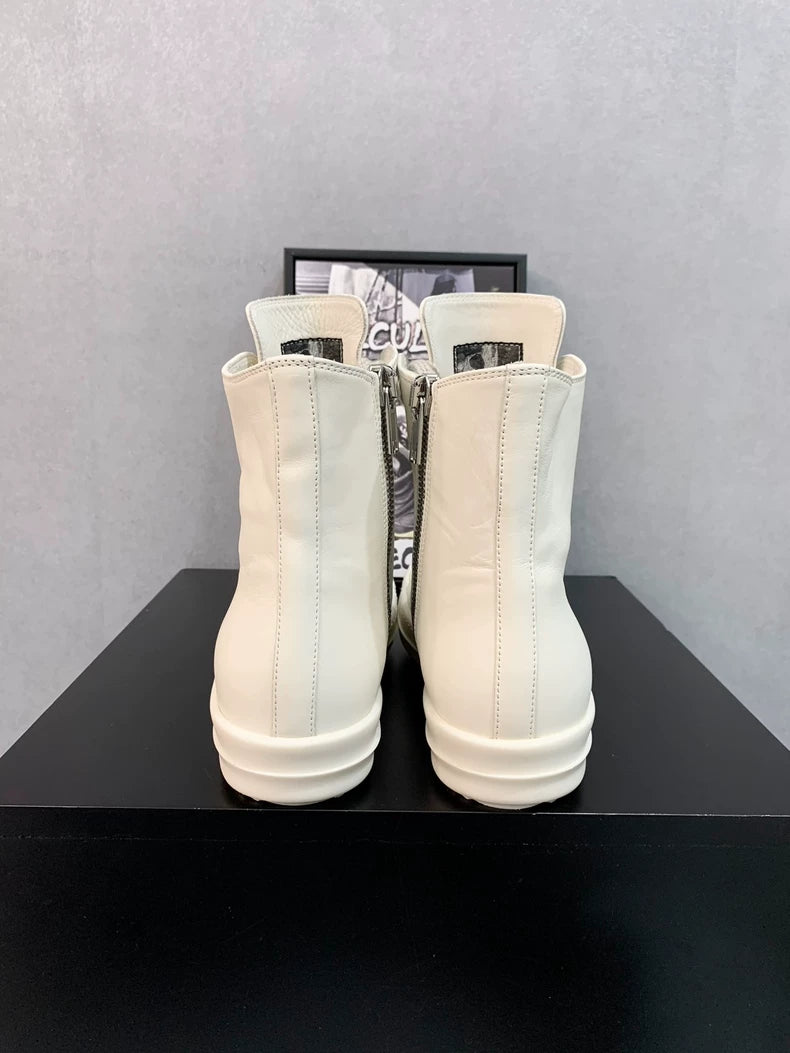 Rick Owens White High-Top Sneakers-yf