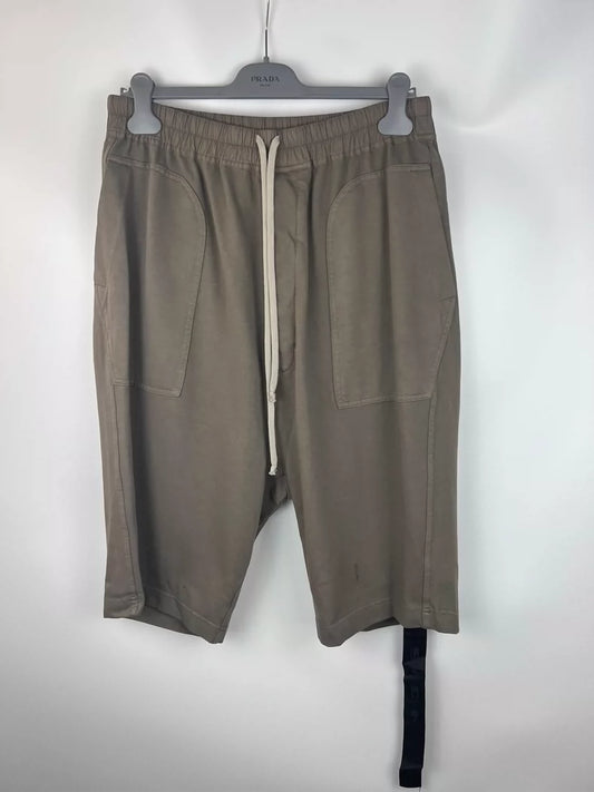 Rickowens Washed Brown Patch Pocket Shorts