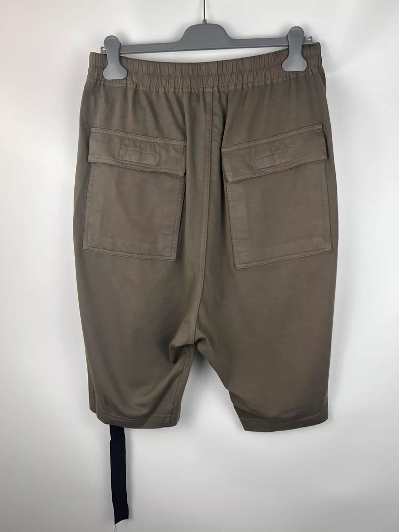 Rickowens Washed Brown Patch Pocket Shorts
