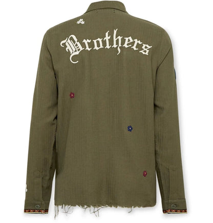 Amiri Military Badge Button-Up Shirt-yf