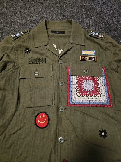 Amiri Military Badge Button-Up Shirt-yf