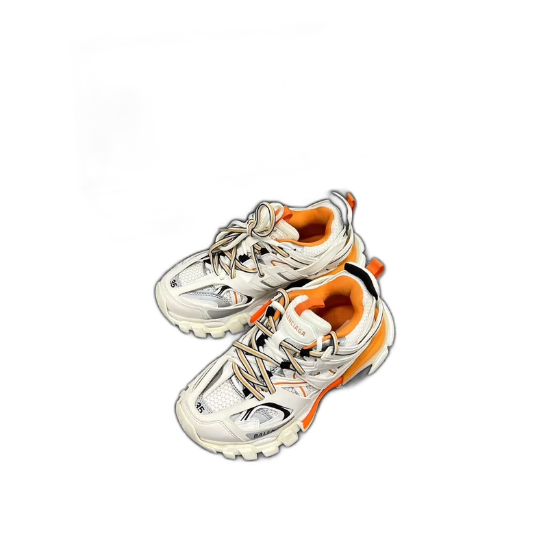 Balenciaga Track Dad Sneakers White Orange