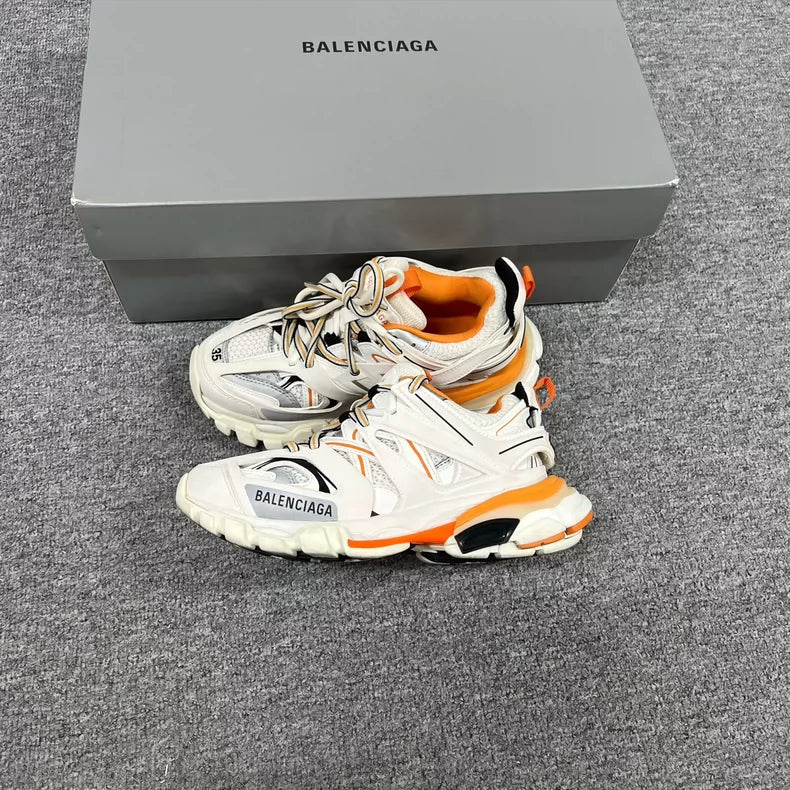 Balenciaga Track Dad Sneakers White Orange