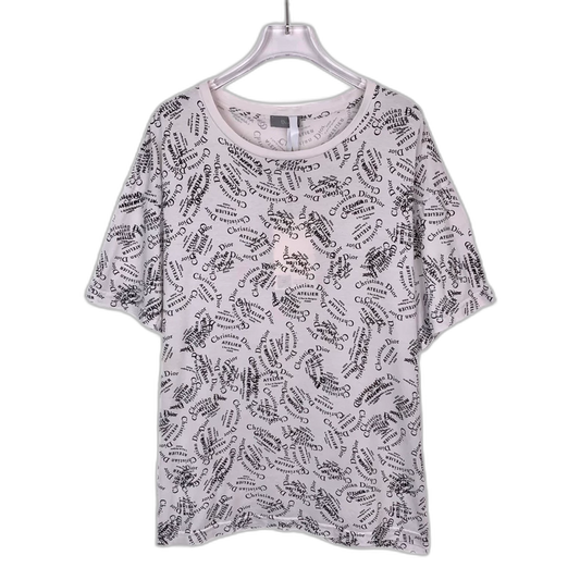 White Logo Print Short Sleeve T-Shirt