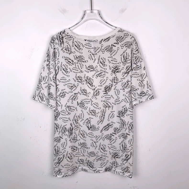 White Logo Print Short Sleeve T-Shirt