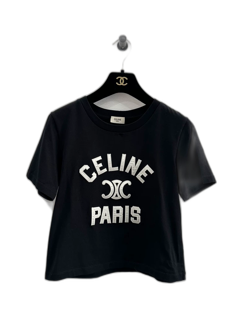Celine Paris Black Short Sleeve Tee