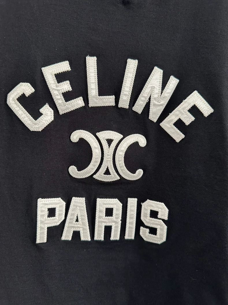 Celine Paris Black Short Sleeve Tee