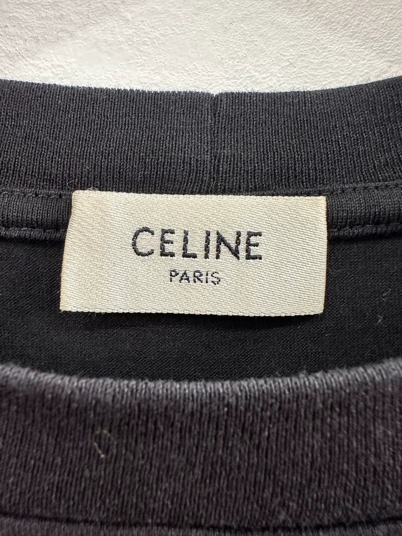 Celine Paris Black Short Sleeve Tee