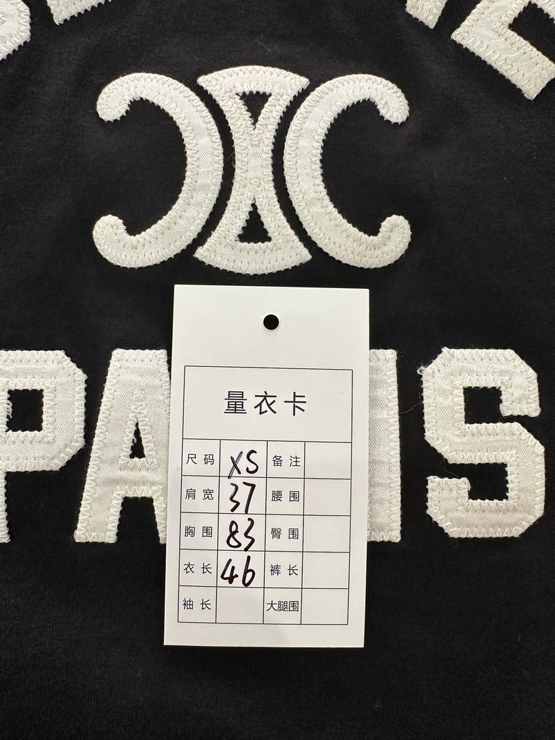 Celine Paris Black Short Sleeve Tee