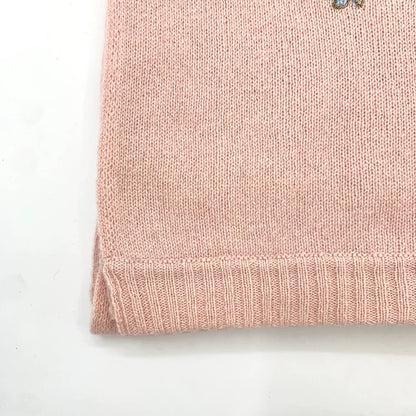 Pink Crab Zodiac Pattern Embroidered Scarf