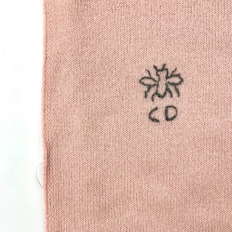 Pink Crab Zodiac Pattern Embroidered Scarf