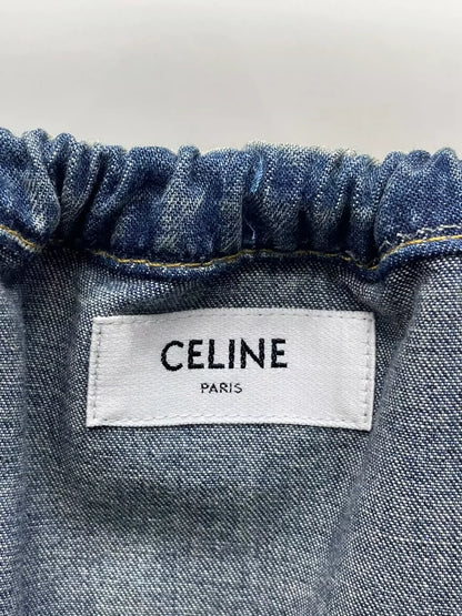 Celine Denim Dress with Off-Shoulder Design