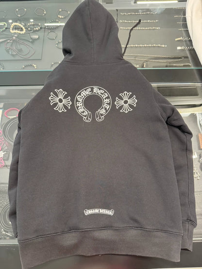 Chrome Hearts Black Zip-Up Hoodie-yf