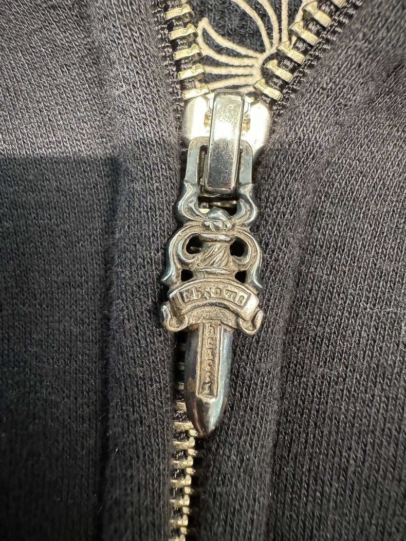 Chrome Hearts Black Zip-Up Hoodie-yf