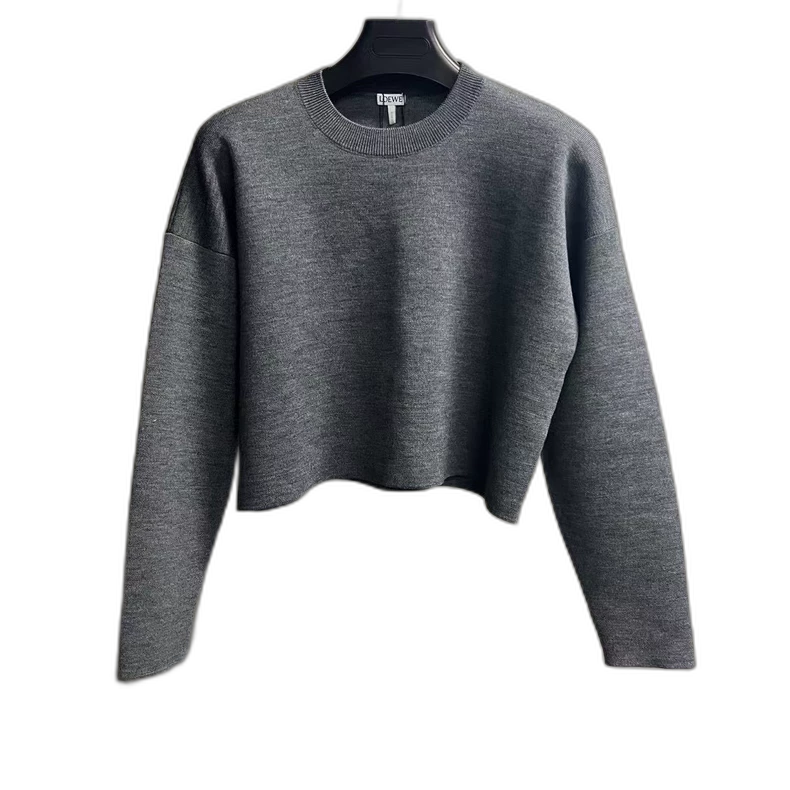 Loewe Short Grey Cropped Sweater Size S