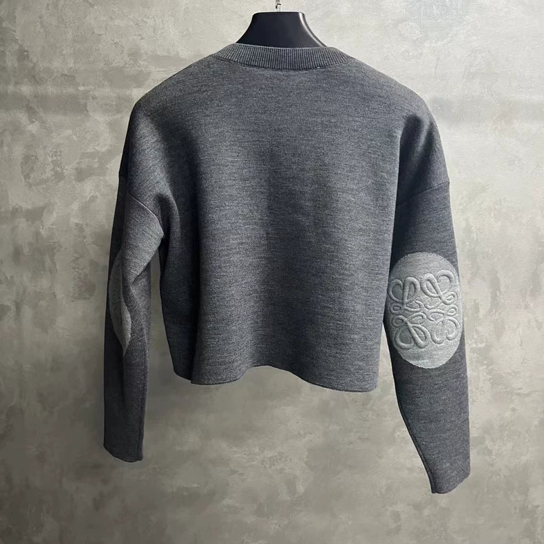 Loewe Short Grey Cropped Sweater Size S