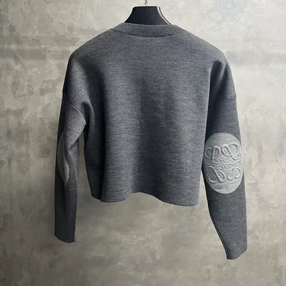 Loewe Short Grey Cropped Sweater Size S