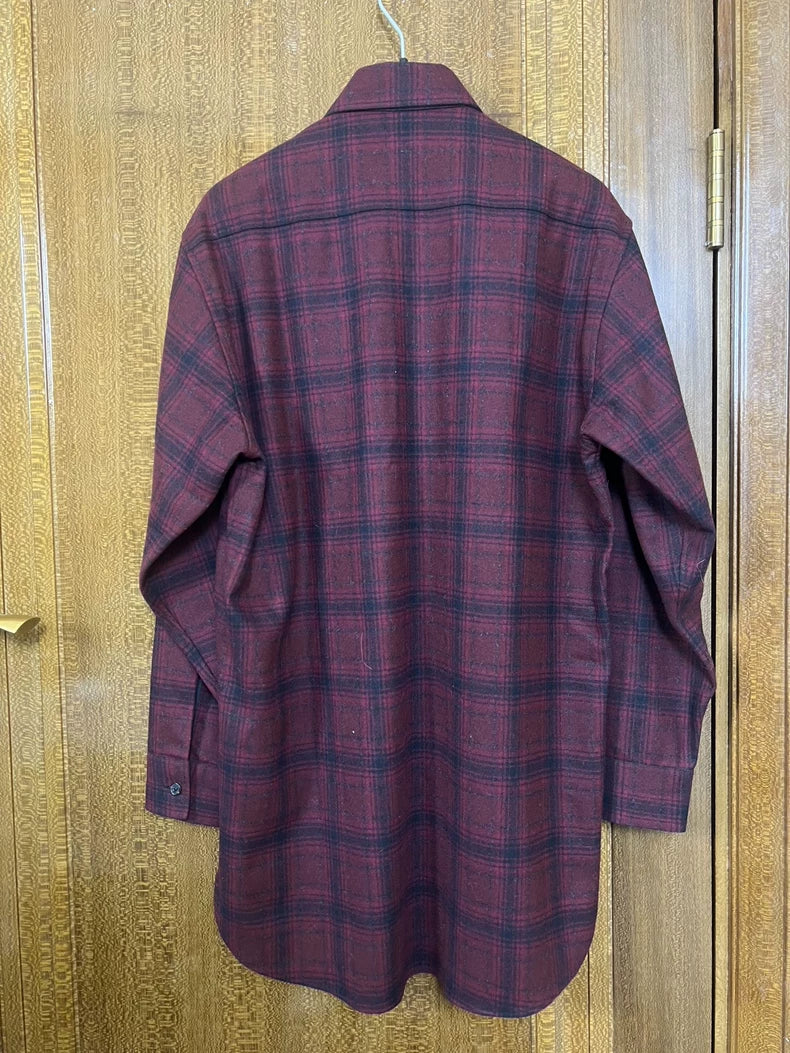 Saint Laurent Red Plaid Wool Shirt