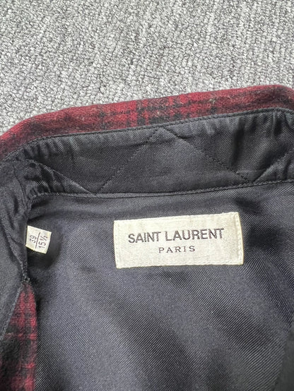 Saint Laurent Red Plaid Wool Shirt