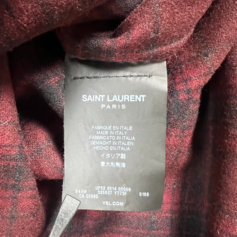 Saint Laurent Red Plaid Wool Shirt