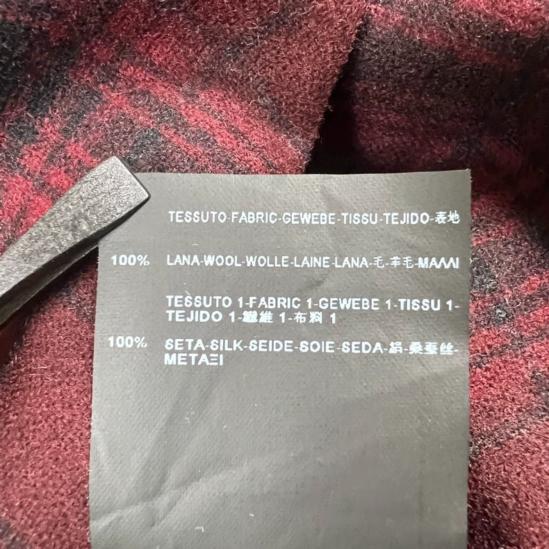 Saint Laurent Red Plaid Wool Shirt