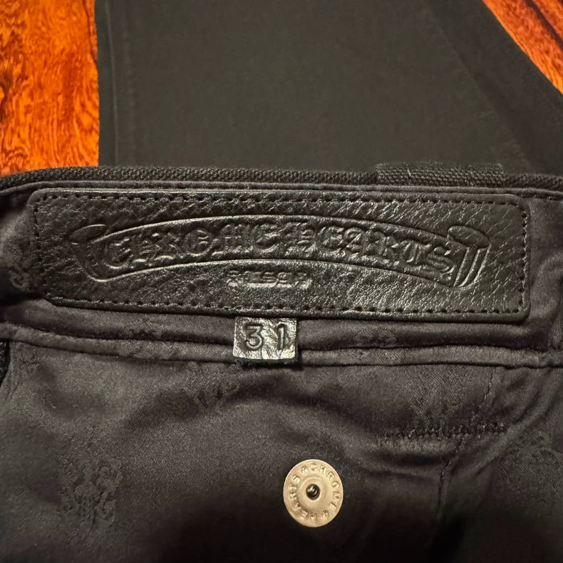 Chrome Hearts Black Rivet Cargo Pants