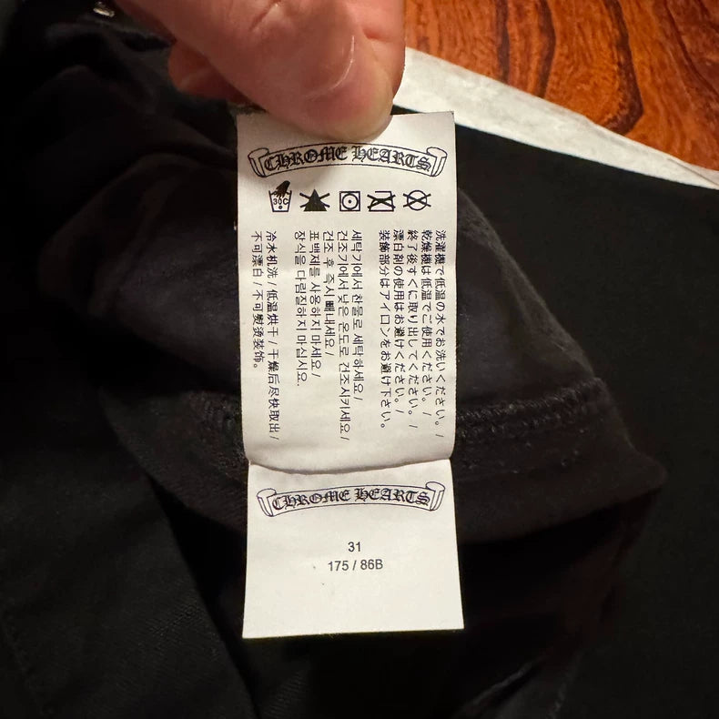 Chrome Hearts Black Rivet Cargo Pants