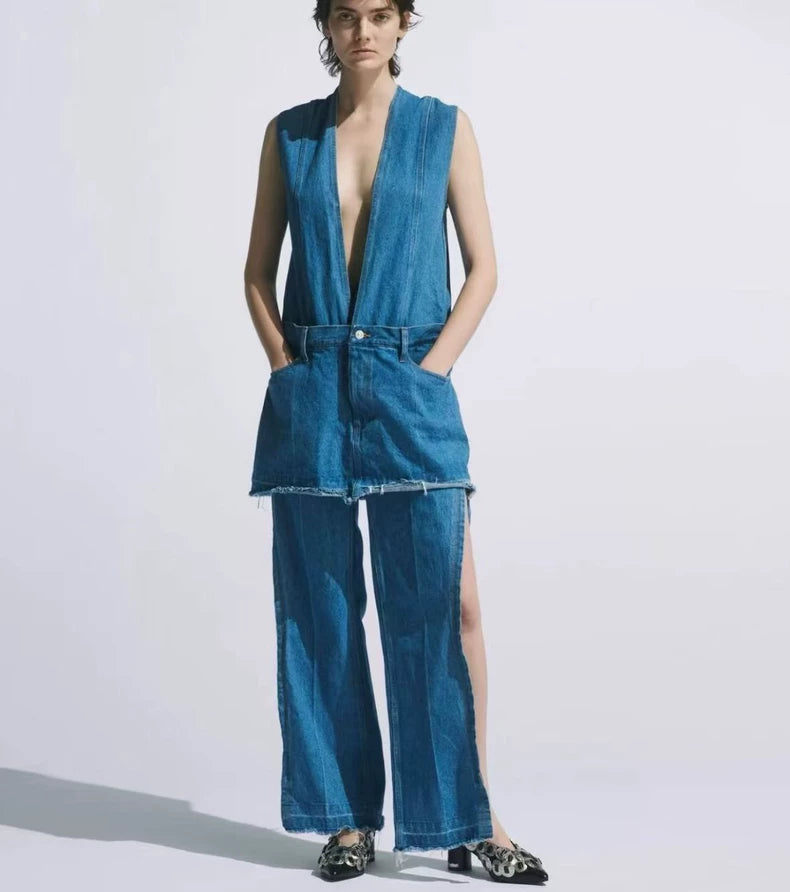 Toga Pulla Reconstructed Flare Jeans