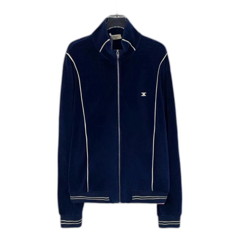 Celine Navy Cotton Zip Jacket