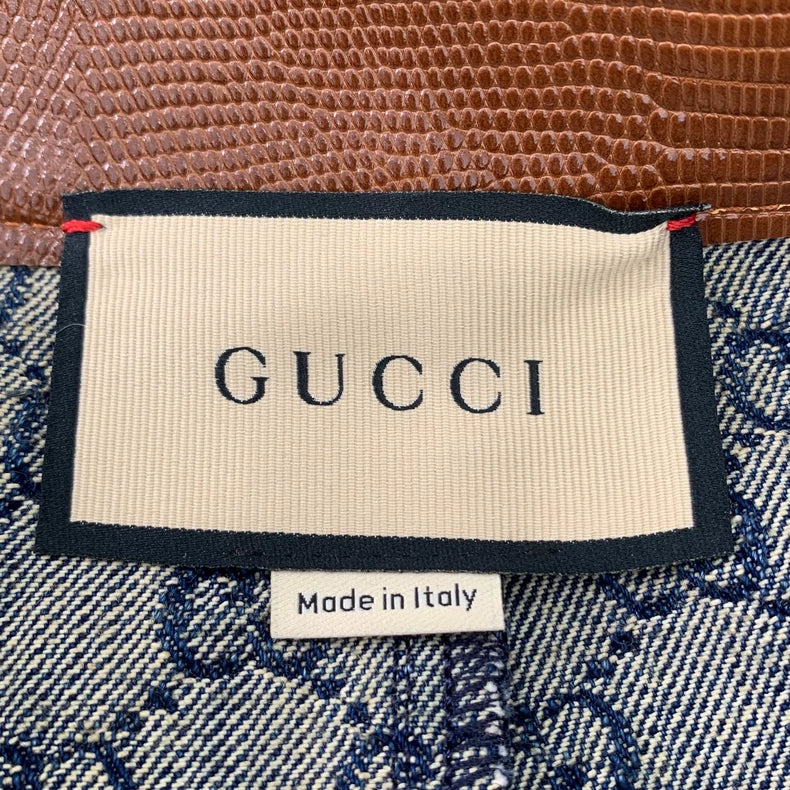 Gucci Blue Logo Print Cotton Skirt