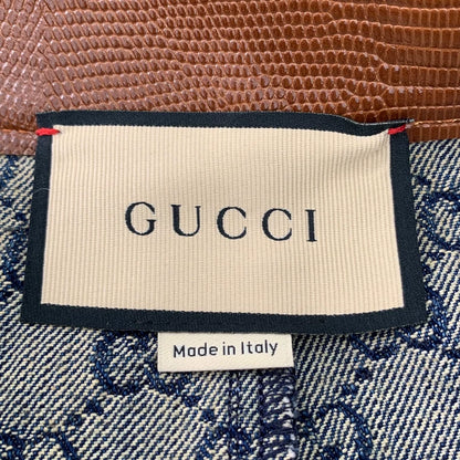 Gucci Blue Logo Print Cotton Skirt