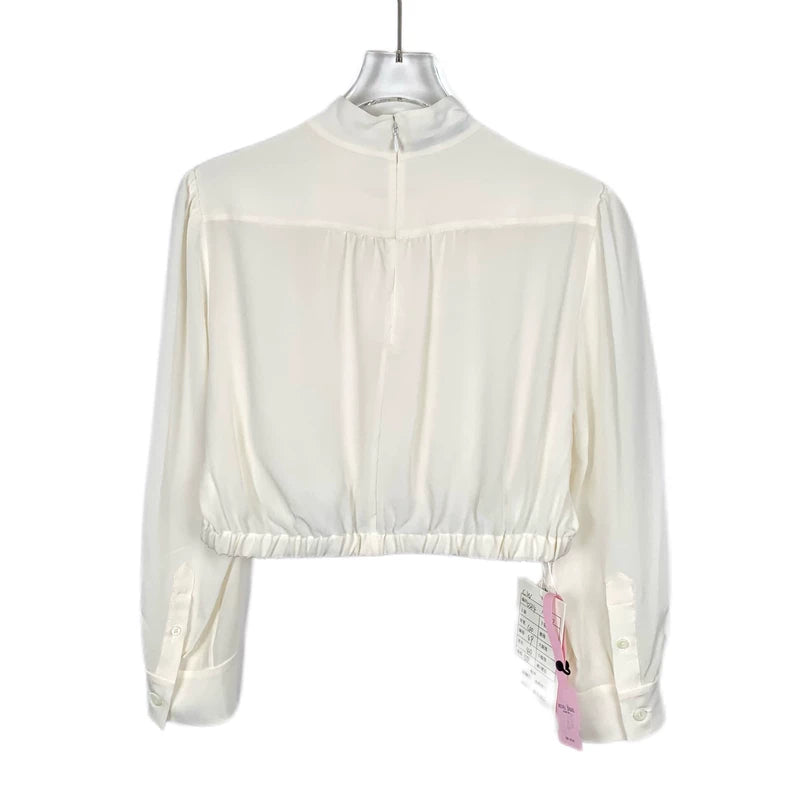 Prada Cream Long Sleeve Silk Shirt