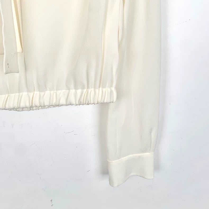 Prada Cream Long Sleeve Silk Shirt
