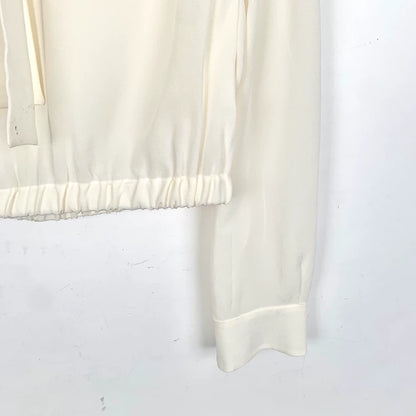 Prada Cream Long Sleeve Silk Shirt
