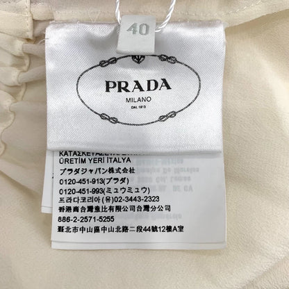 Prada Cream Long Sleeve Silk Shirt