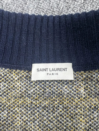 Saint Laurent Checked Wool Cardigan