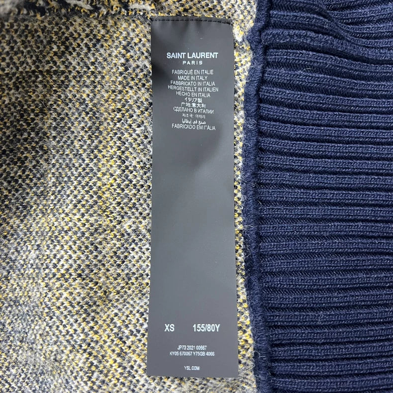 Saint Laurent Checked Wool Cardigan