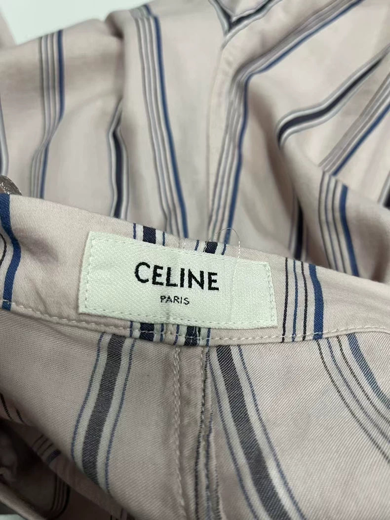 Celine Silk Striped Pants
