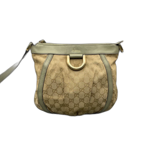 Gucci Vintage Canvas Leather Crossbody Bag