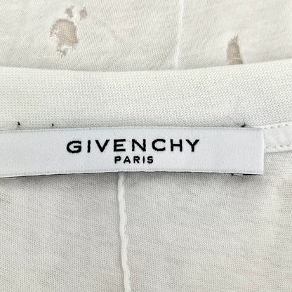 Givenchy White Logo Distressed Cotton T-Shirt