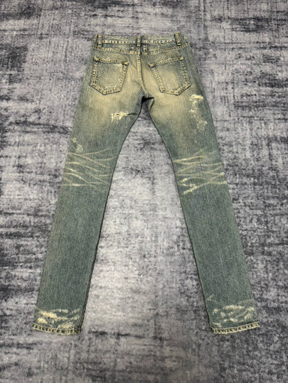 Saint Laurent Distressed Blue Jeans