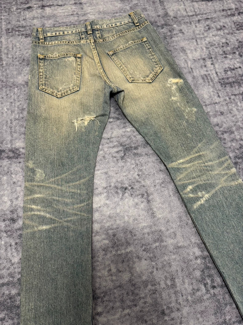 Saint Laurent Distressed Blue Jeans