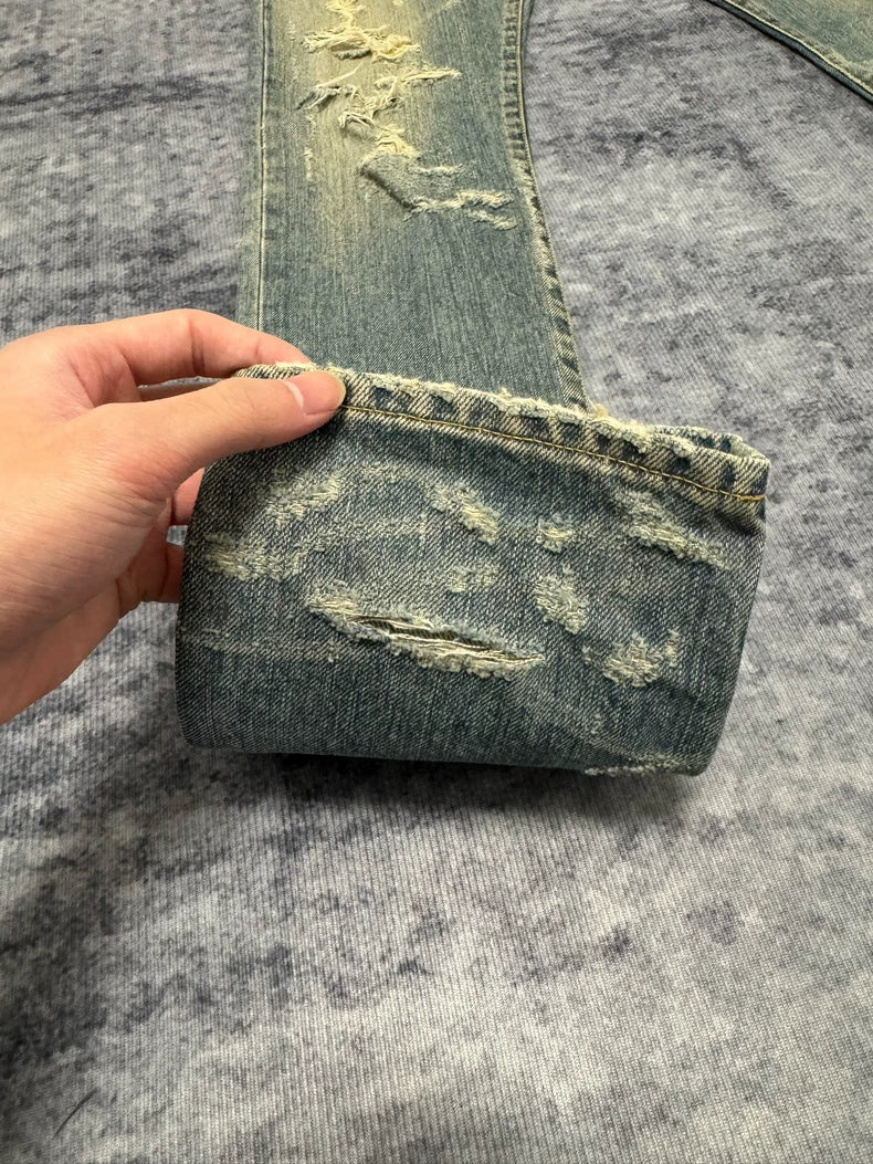 Saint Laurent Distressed Blue Jeans