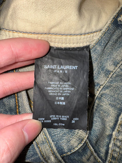 Saint Laurent Distressed Blue Jeans