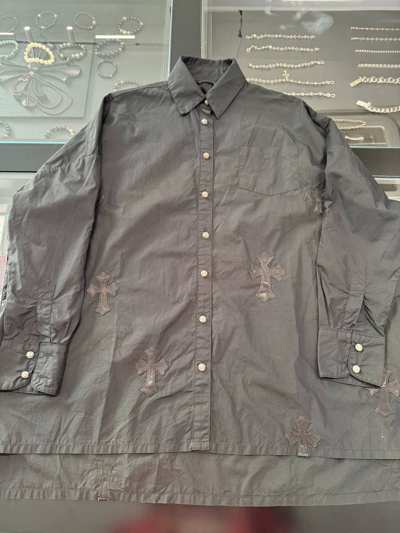 Chrome Hearts Black Batwing Sleeve Shirt-yf