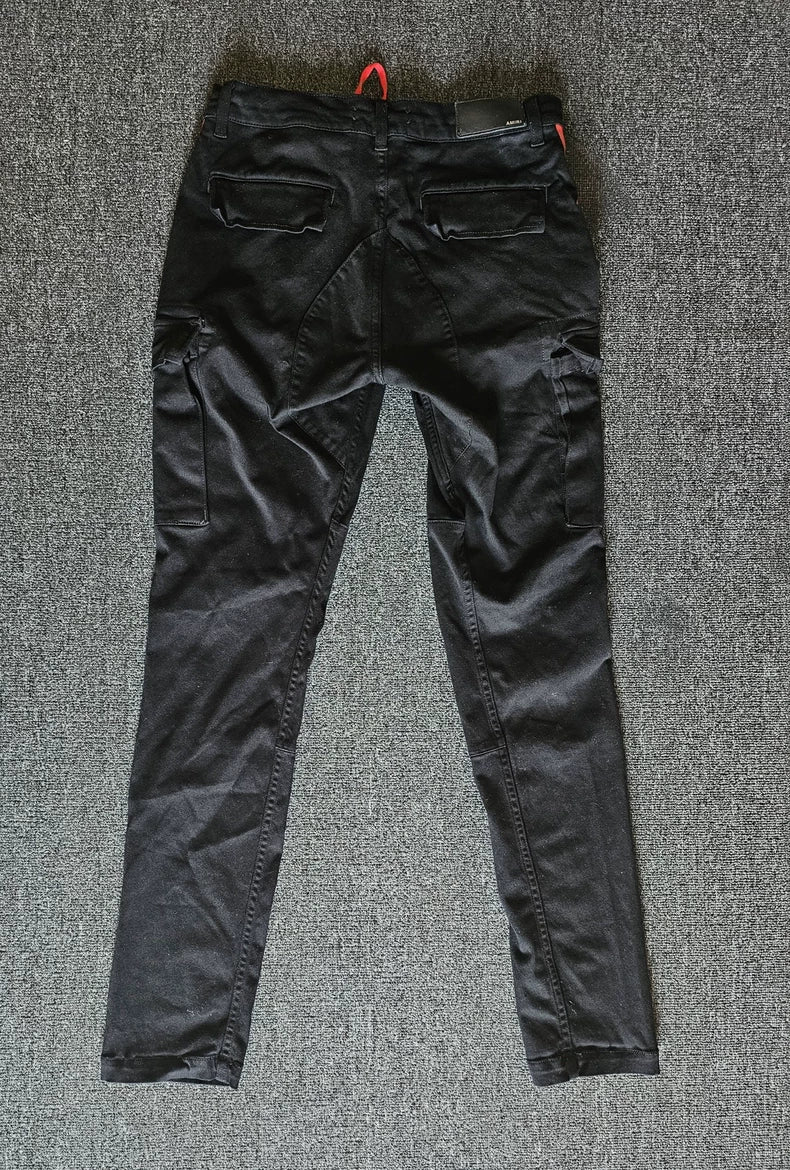 Amiri Black Jeans with Red Stripes-yf