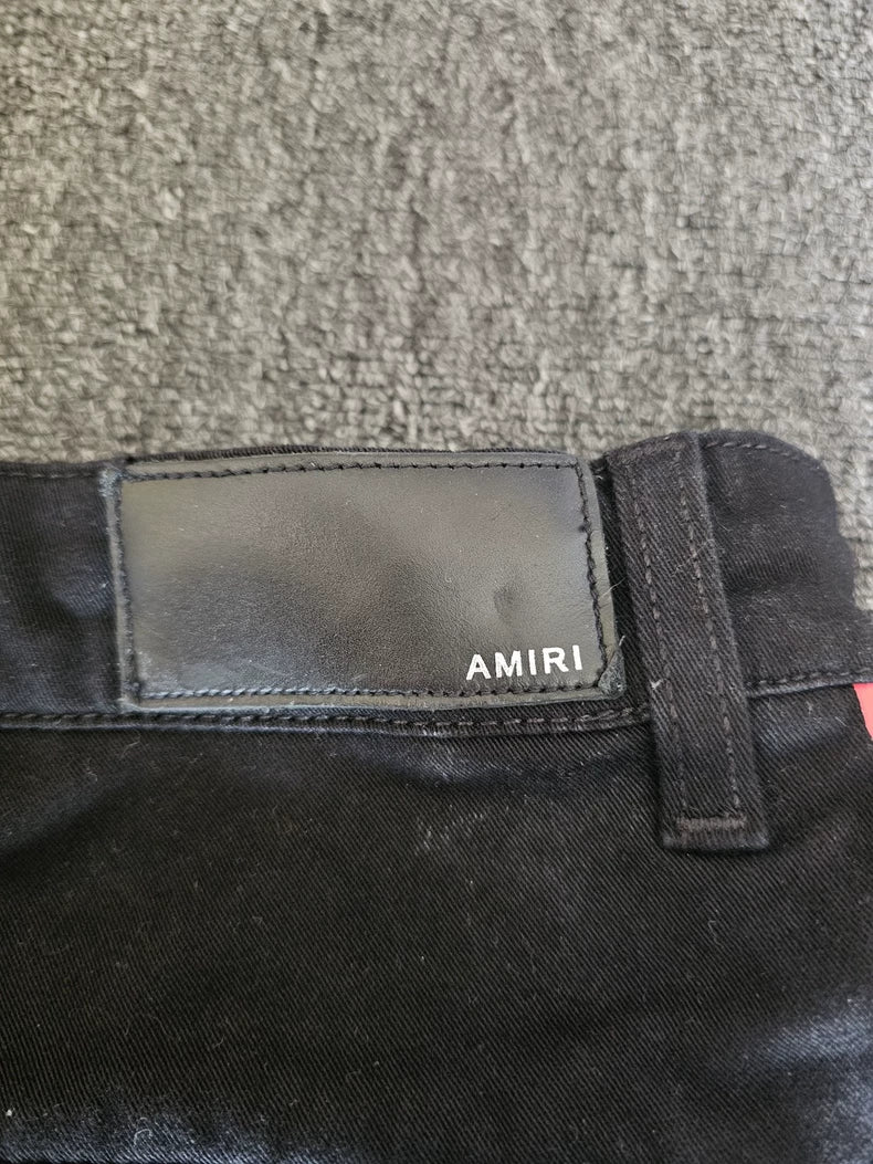 Amiri Black Jeans with Red Stripes-yf