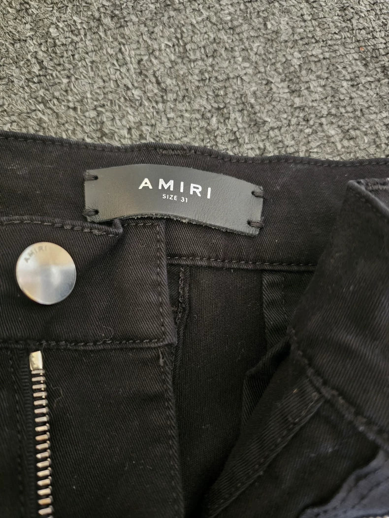 Amiri Black Jeans with Red Stripes-yf