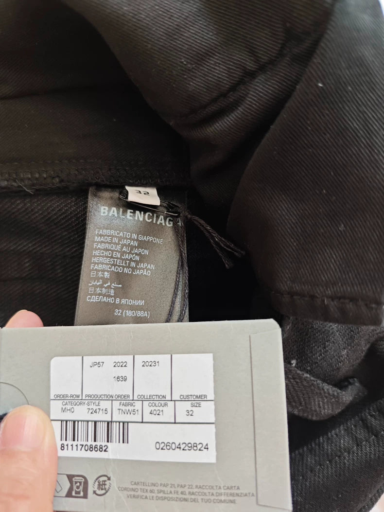 Balenciaga Black Wide-Leg Denim Pants